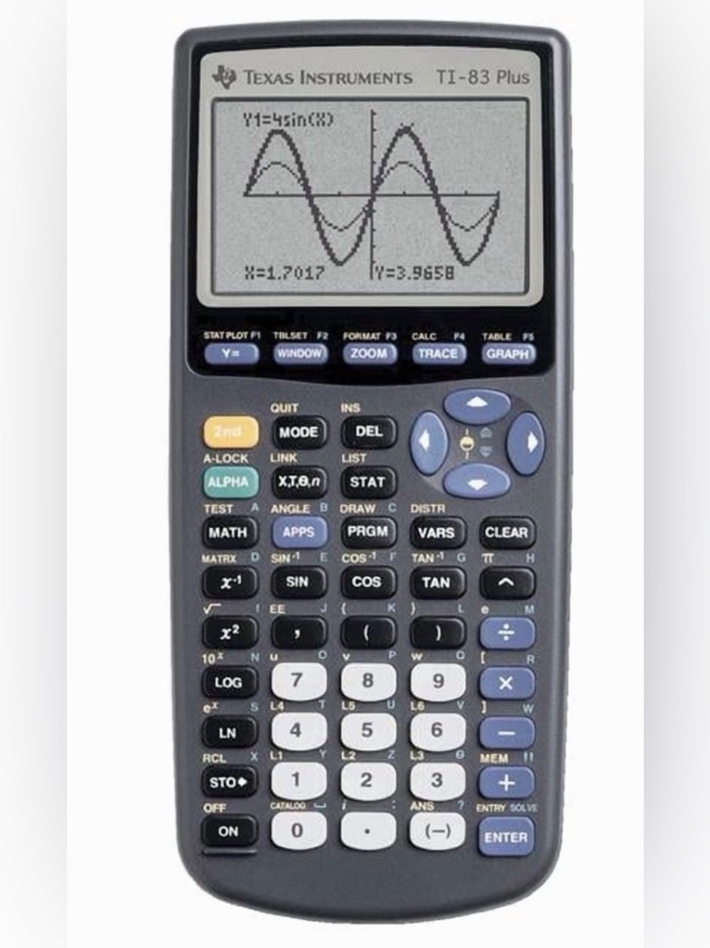 TI-83 plus graphing calculator. BRAND NEW BATTERIES INCLUDED.